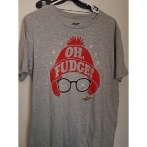 A Christmas Story men’s size large Oh Fudge gray T-shirt Ralphie short sleeve